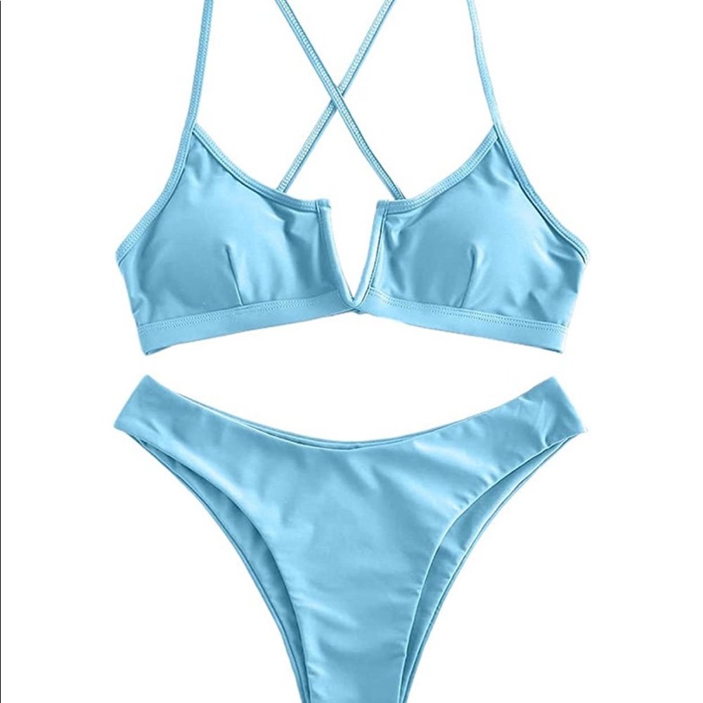 NWT blue v-wire bathing suit!